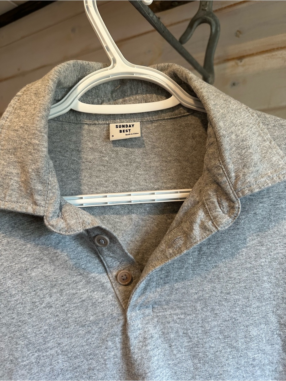 Sunday Best | Grey Cropped Polo Long Sleeve - Picture 2 of 6